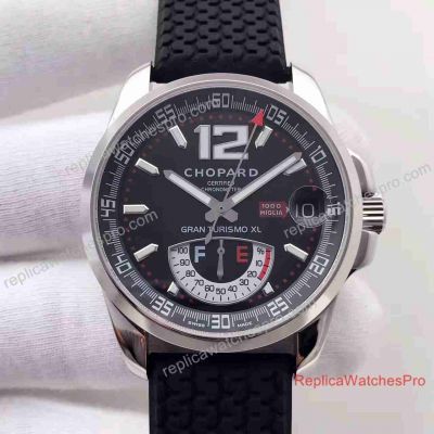 Swiss Replica Chopard Gran Turismo XL Power Reserve Black Dial Rubber band